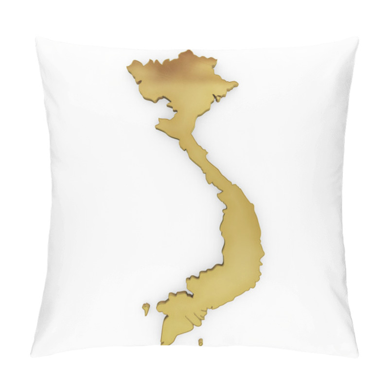 Personality  The Photrealistic Golden Shape Of Vietnam (series) Pillow Covers