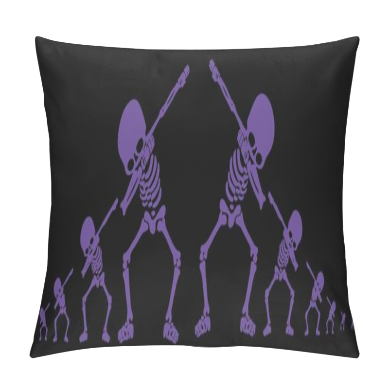 Personality  Skeleton Dabbing, A  Group Of Skeletons Doing Dab Pillow Covers