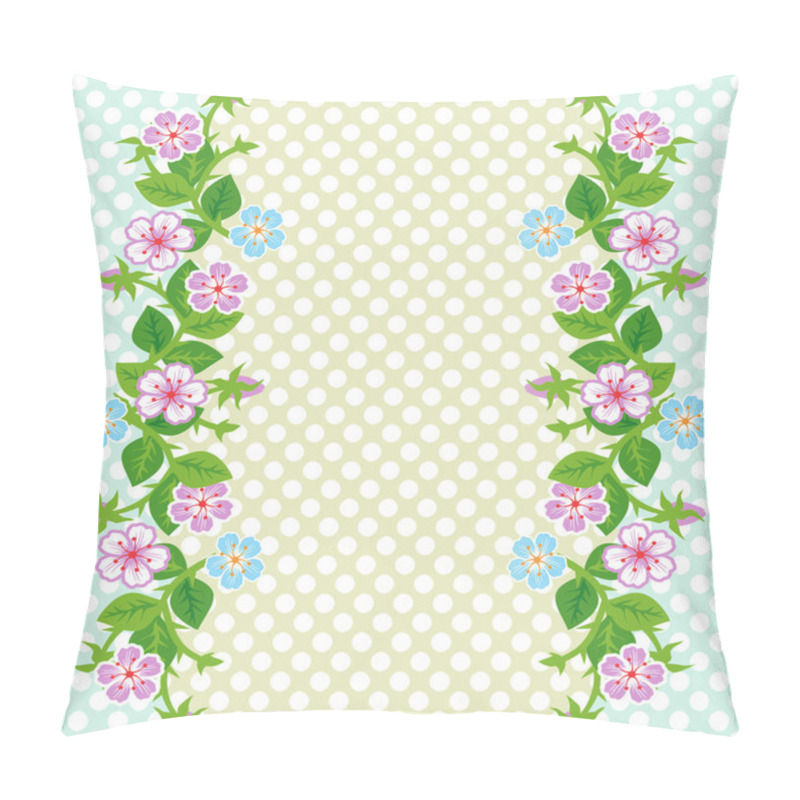 Personality  Vector Background With Floral Border Pillow Covers