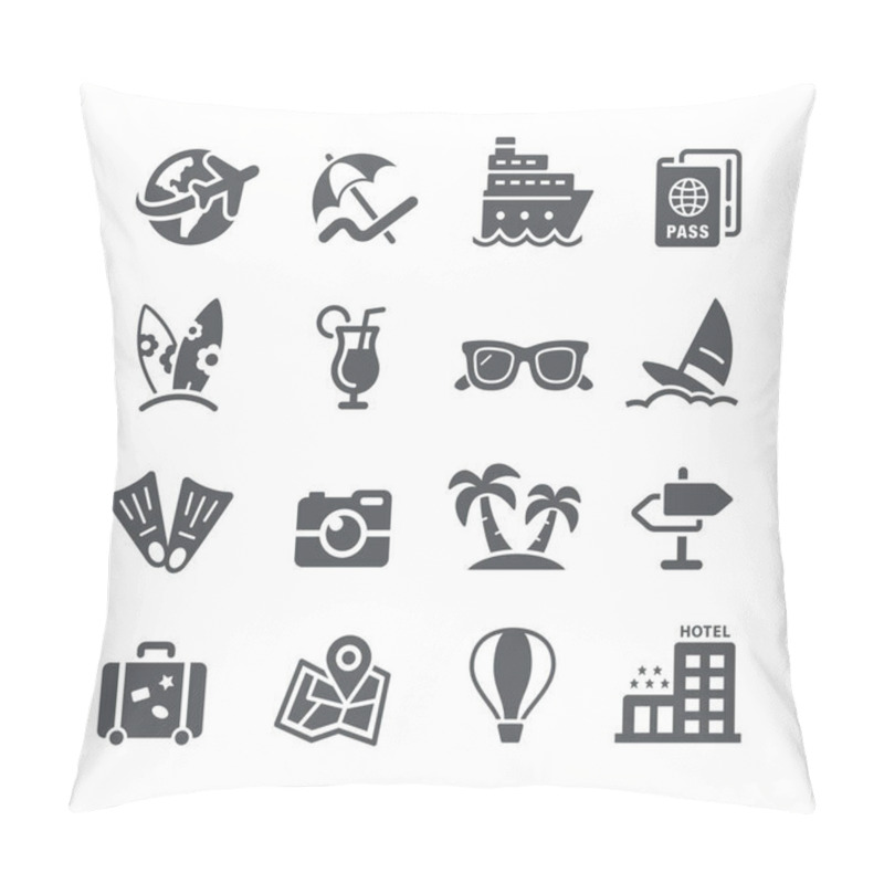 Personality  Summer Vacations Icon Set -- Utility Series Pillow Covers