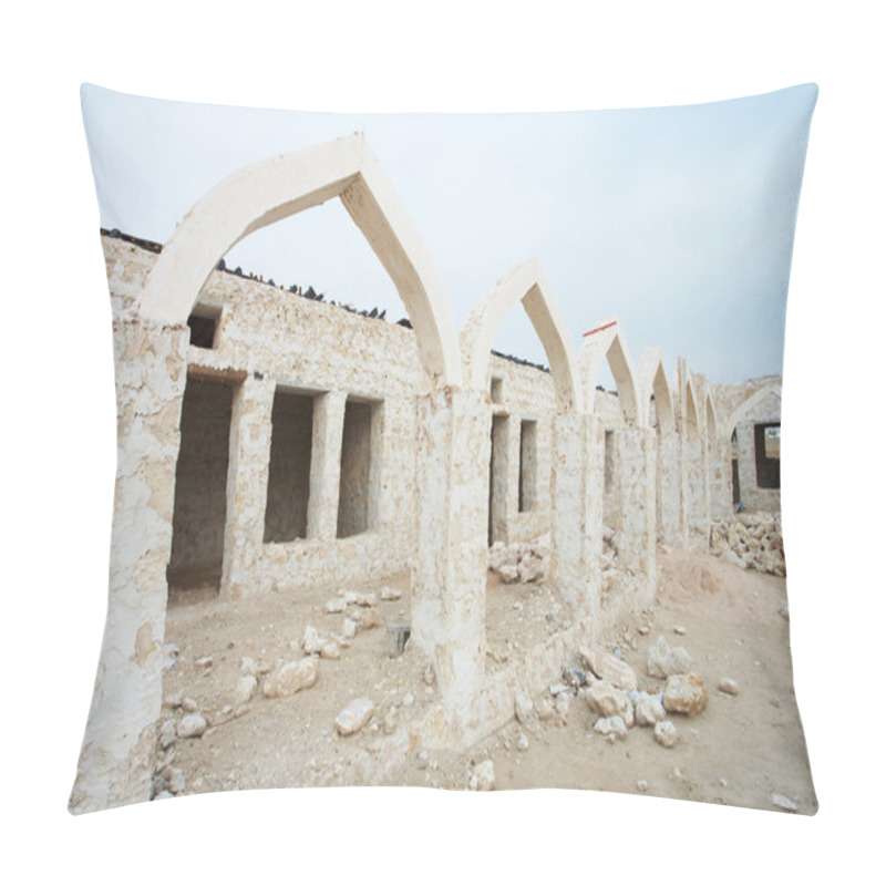 Personality  Construction Site And Empty Buildings Being Constructed In The Desert Town Of Al Wakrah (Al Wakra), Qatar, In The Middle East Pillow Covers