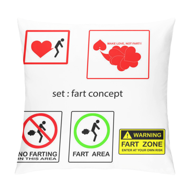 Personality  Vector Set Of Fart Concept With Signs And Symbols Pillow Covers