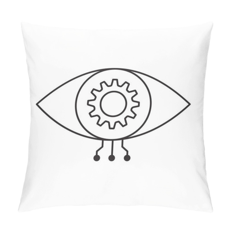 Personality  AI Vision Eye For Smart Automation Vector Icon Design, Digital Vision, Pattern Detection, Visual Tech, Automation Pillow Covers