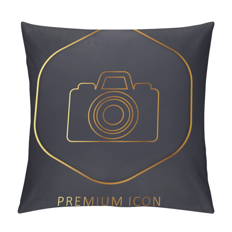 Personality  Black Camera Golden Line Premium Logo Or Icon Pillow Covers