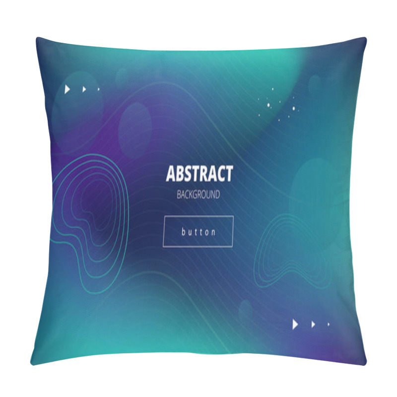 Personality  Bright Blue Green Vector Template With Wavy Lines Grid Pillow Covers