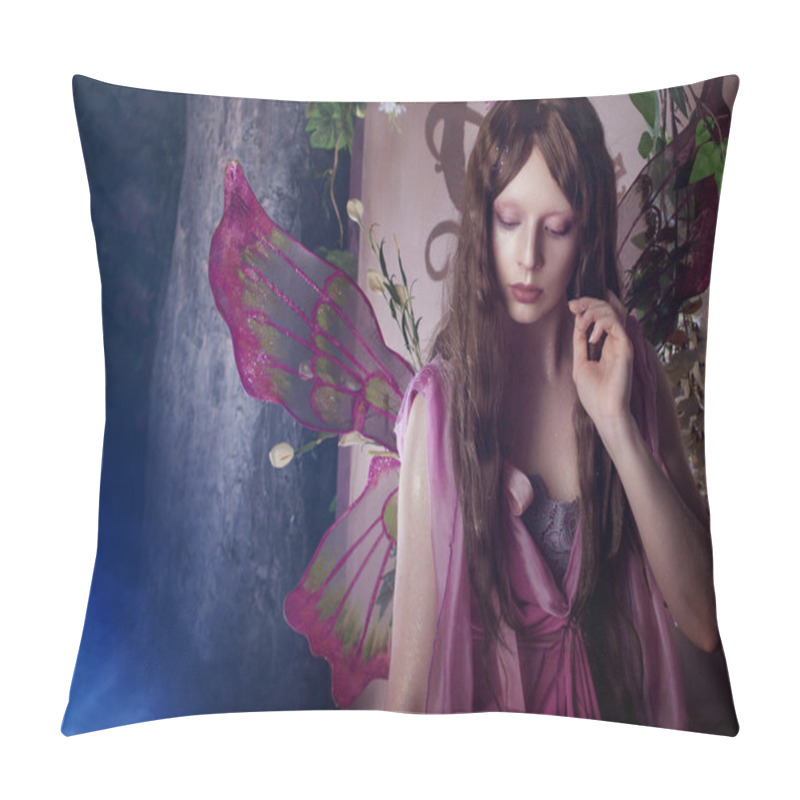 Personality  Young Beautiful Woman In The Image Of Fairies, Magic Dark Forest Pillow Covers