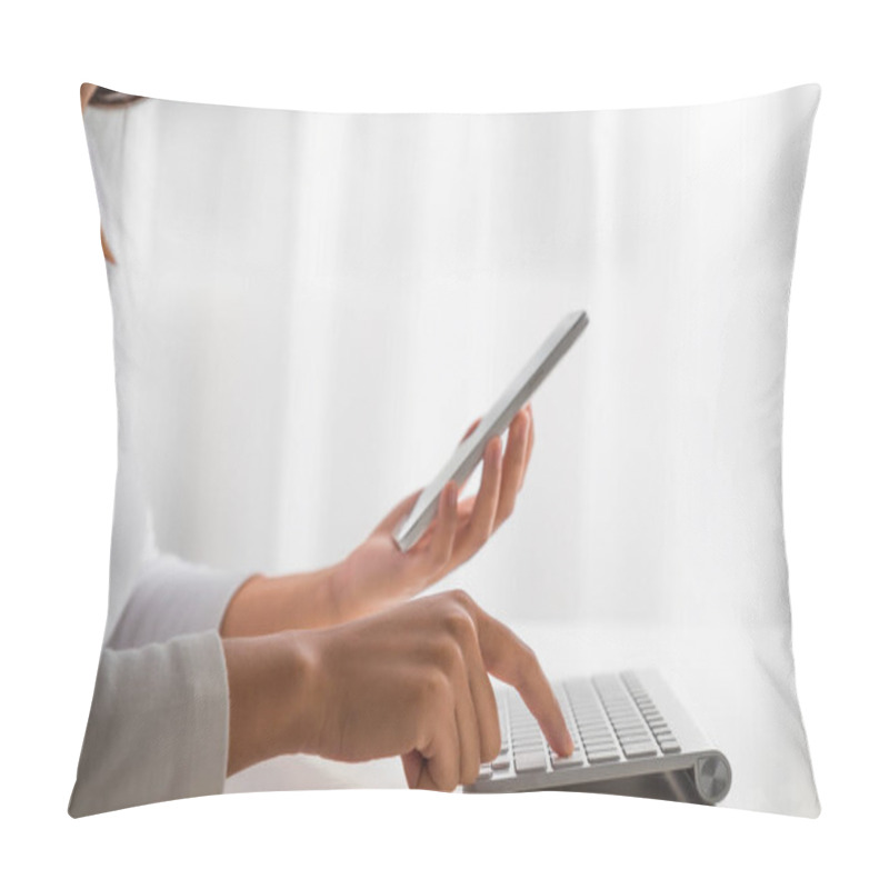 Personality  Woman Hand Enter A One Time Password For The Validation Process On Laptop, Mobile OTP Secure Verification Method, 2-Step Authentication Web Page, Concept Cyber Security Safe Data Protection Business. Pillow Covers