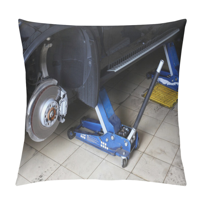 Personality  Car Repairs Service. The Car On Jacks Pillow Covers