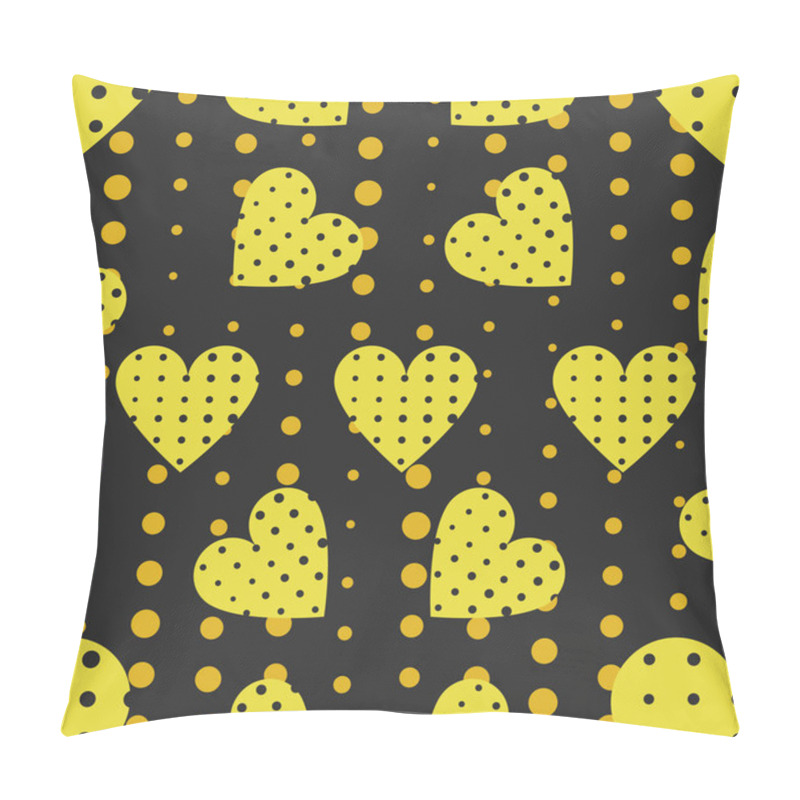 Personality  Seamless Pattern With Hearts And Dots In A Pop Art Style. Vector Illustration Pillow Covers