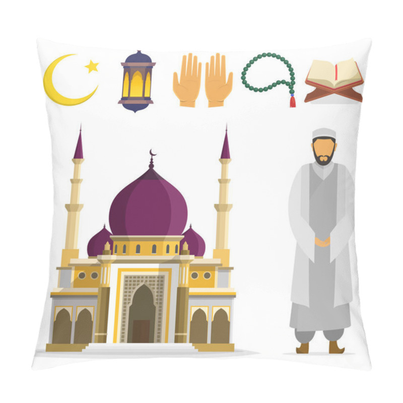 Personality  Set Of Islamic Religious Symbols. Pillow Covers