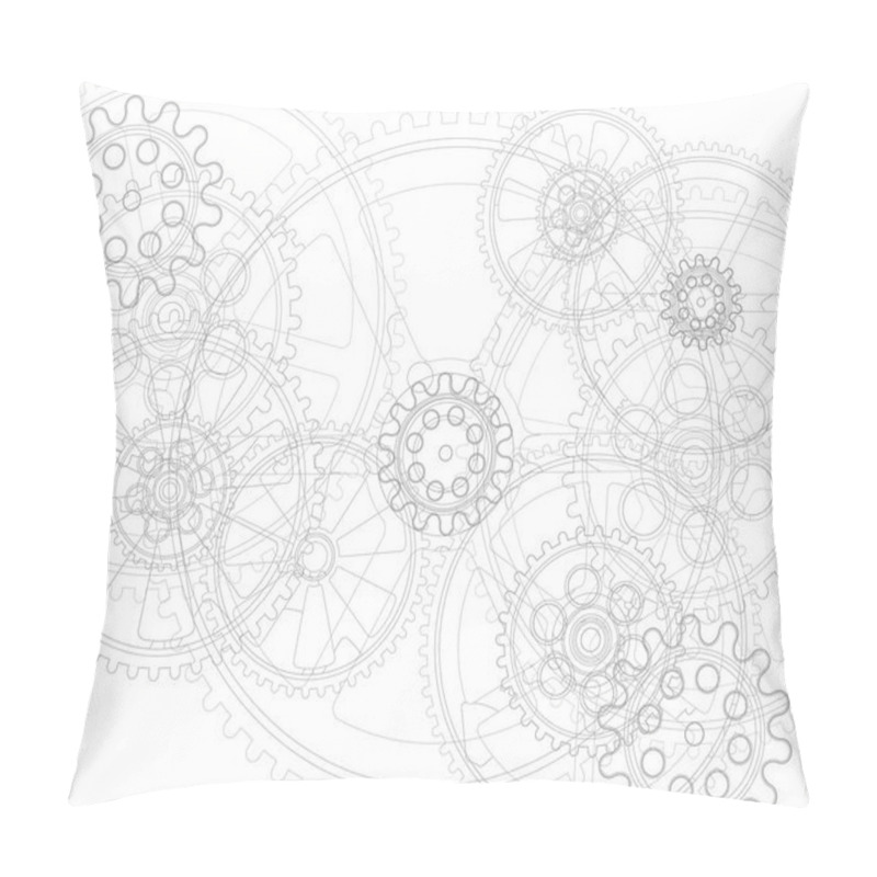 Personality  Drawing Gears On A White Background, Vector Illustration Clip-art Pillow Covers