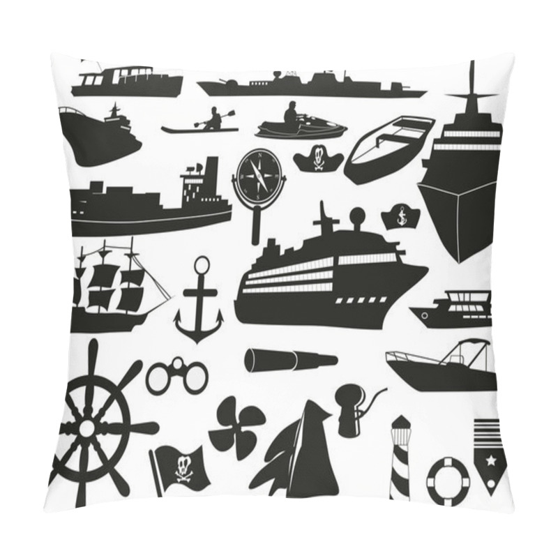 Personality  Sailing Objects Icon Set Pillow Covers