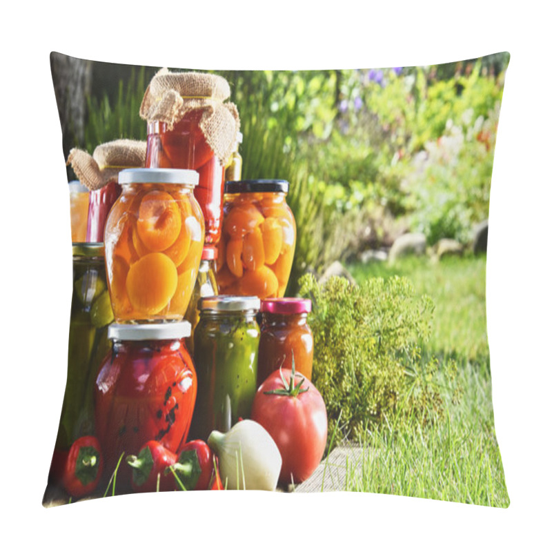 Personality  Jars Of Pickled Vegetables And Fruits In The Garden Pillow Covers