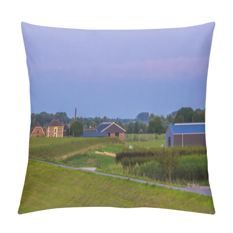 Personality  Rural Landscape With Buildings In Rhenen, Dutch Farmlands, The Netherlands Pillow Covers