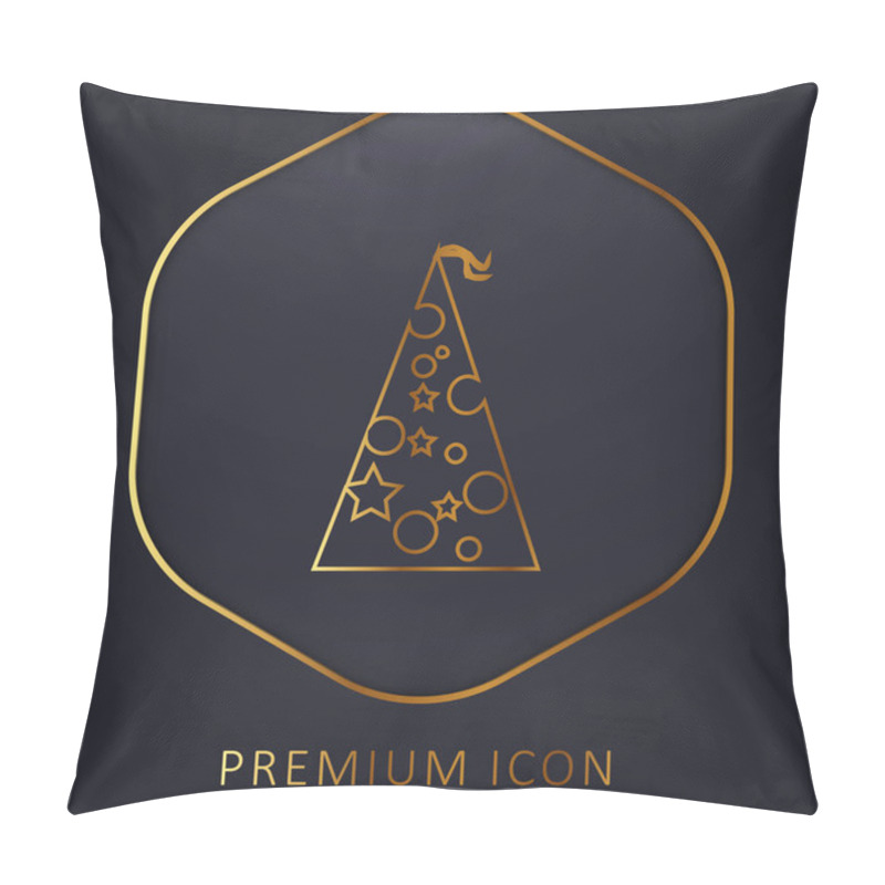 Personality  Birthday Hat With Dots And Stars Golden Line Premium Logo Or Icon Pillow Covers