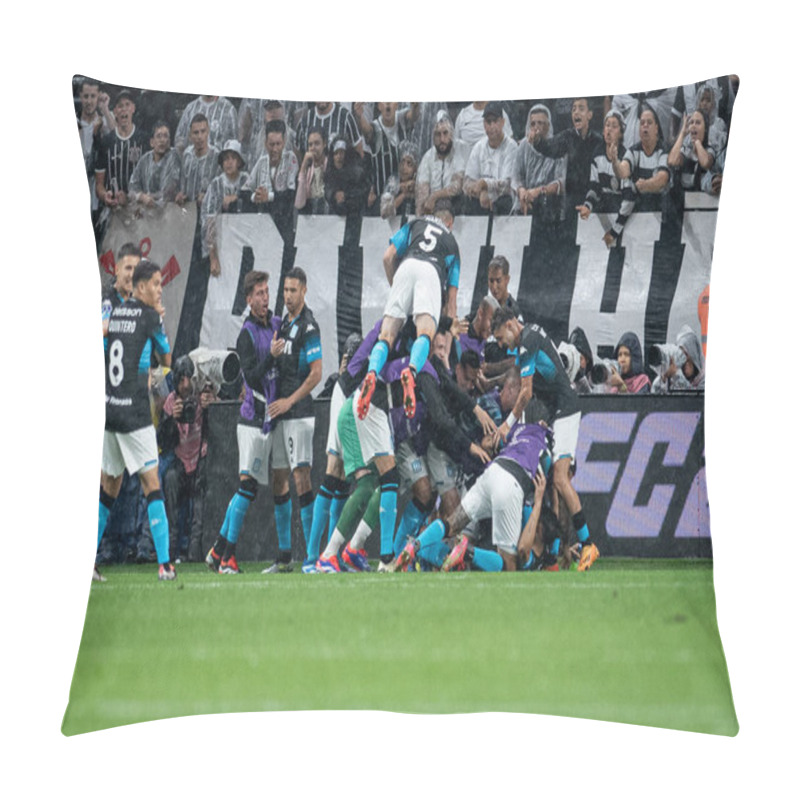 Personality  Sao Paulo (sp), Brazil 10/24/2024 - Salas Celebrates His Goal In The Match Between Corinthians And Racing-arg, Valid For The First Leg Of The Conmebol Sulamericana Semifinal (ronaldo Barreto / Thenews2) Pillow Covers