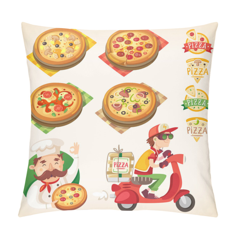 Personality  Pizza Set Pillow Covers