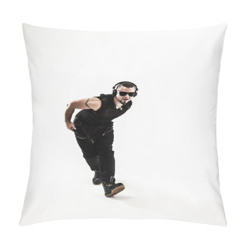 Personality  Best Rapper Dancing Break Dance .photo On A White Background. Pillow Covers