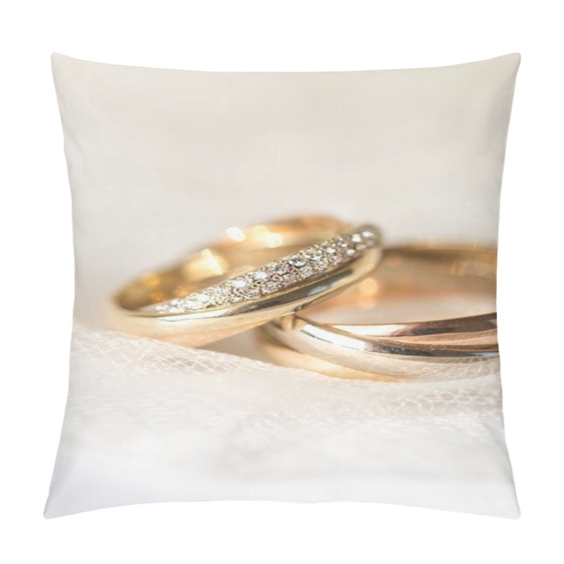 Personality  Golden Wedding Rings Pillow Covers