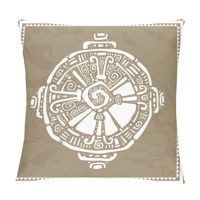 Personality  Hunab Ku.  Mayan Symbol. Vector Illustration. Pillow Covers