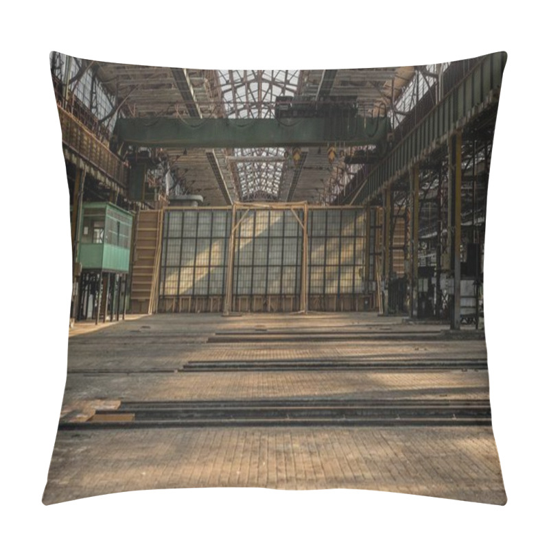 Personality  Industrial Interior Of An Old Factory Building Pillow Covers