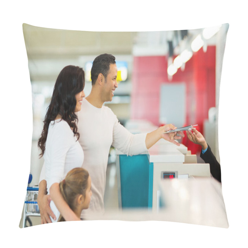 Personality  Family At Airport Pillow Covers