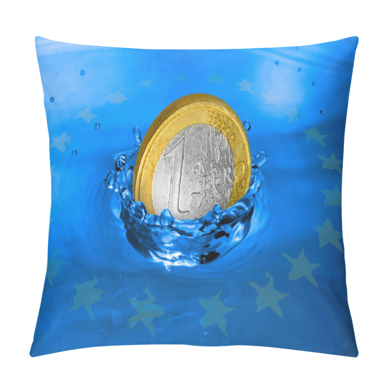 Personality  Euro Coin Falling To The Water Pillow Covers