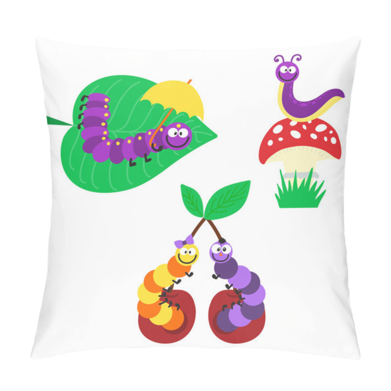 Personality  Cartoon Caterpillar Vector Illustration Pillow Covers