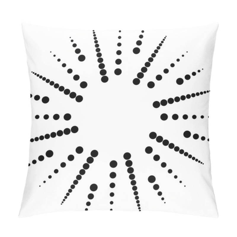 Personality  Dotted Radial, Radiating Lines.  Pillow Covers