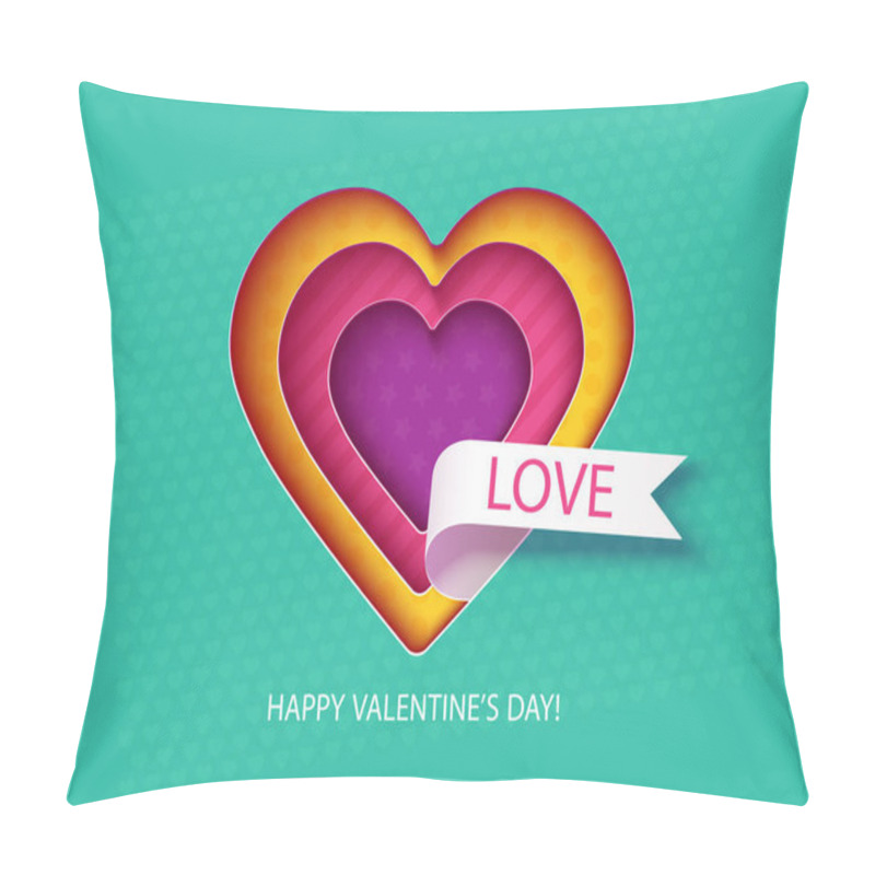 Personality  Valentines Day Card With Hearts Pillow Covers