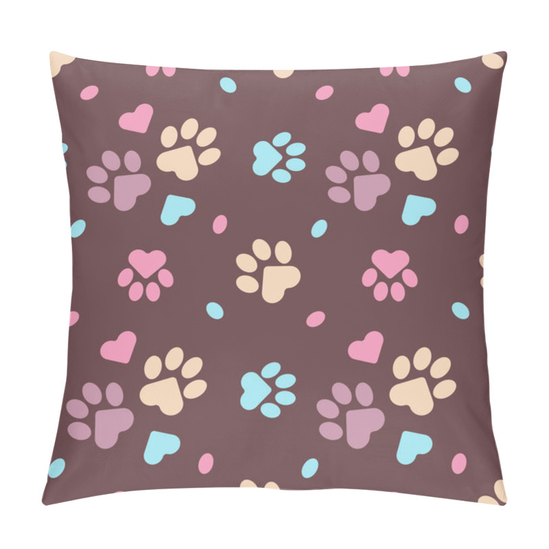 Personality  Paws Of A Cat, Dog, Puppy. Seamless Pink Animal Footprint Pattern For Bedding, Fabrics, Backgrounds, Websites, Postcards, Baby Prints, Wrapping Paper. Pillow Covers