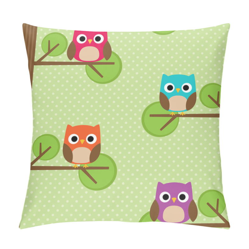 Personality  Seamless Vector Pattern With Owls Pillow Covers