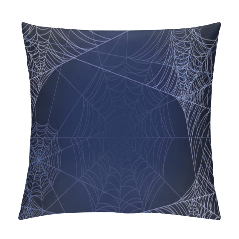 Personality  Spider Web On Dark Background Halloween Design Elements Spooky Scary Horror Decor Vector Pillow Covers