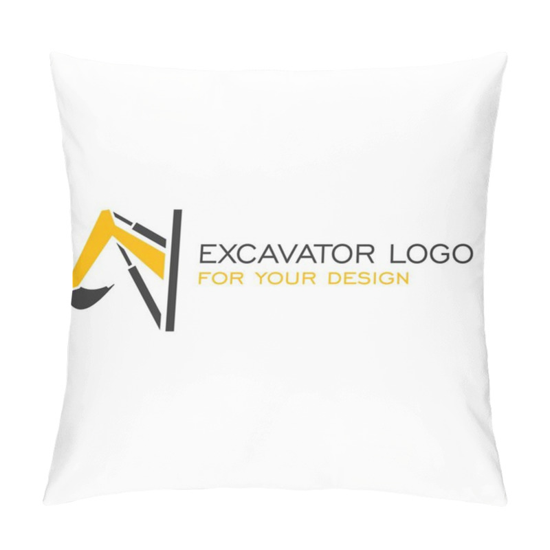 Personality  Excavator Logo Design, Vector Icons. Pillow Covers