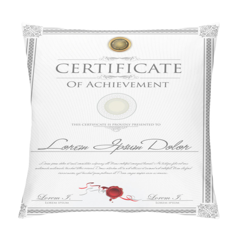 Personality  Gray Certificate Template Pillow Covers