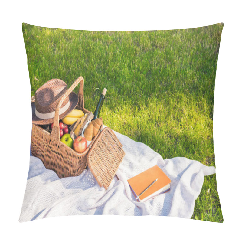 Personality  Picnic Basket And Notebook With Pencil  Pillow Covers