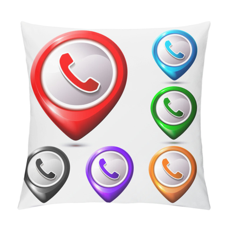 Personality  Phone Map Location Icons. Pillow Covers