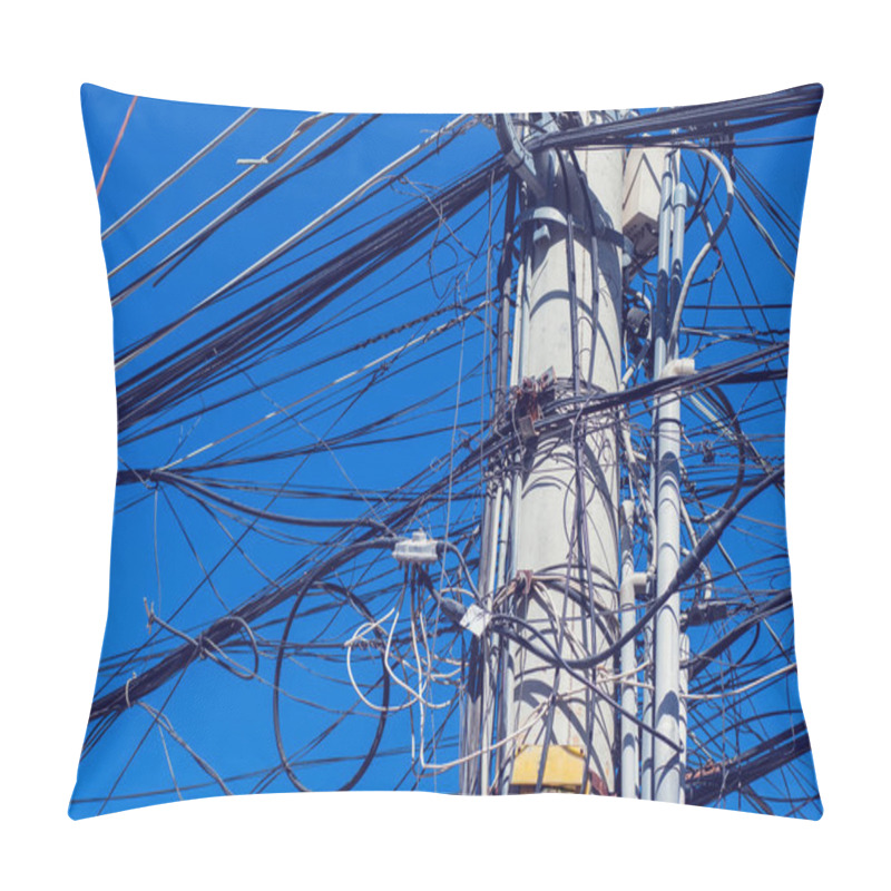 Personality  Messy Electric Wiring On The Pole Pillow Covers