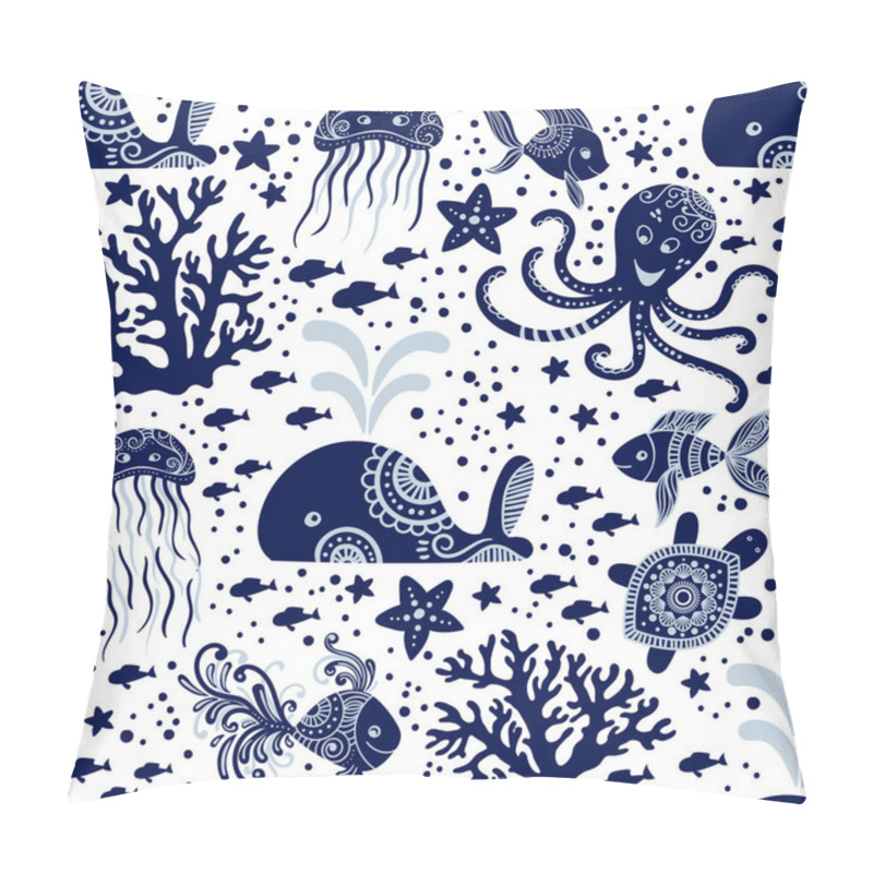 Personality  Marine Seamless Pattern Pillow Covers