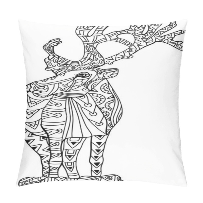 Personality  Christmas Northern Deer. Christmas Greeting Card Design. Pillow Covers