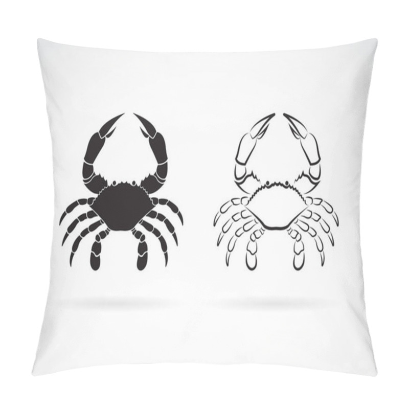 Personality  Vector Of Two Crab On White Background,. Animals. Crab Icon. Sea Creature. Easy Editable Layered Vector Illustration. Pillow Covers