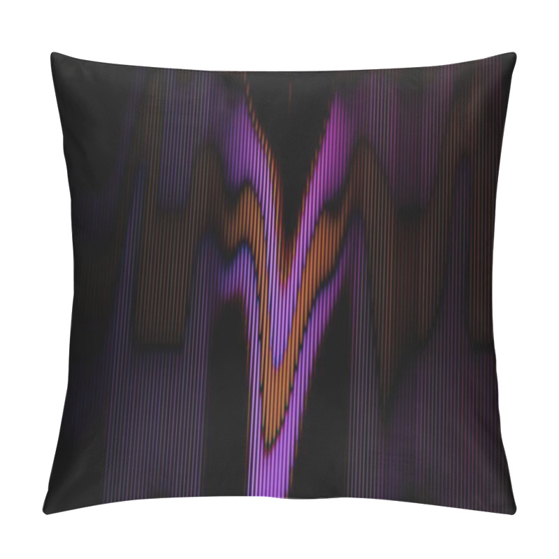 Personality  Abstract Vertical Lines With Vibrant Purple And Orange Waves Pillow Covers