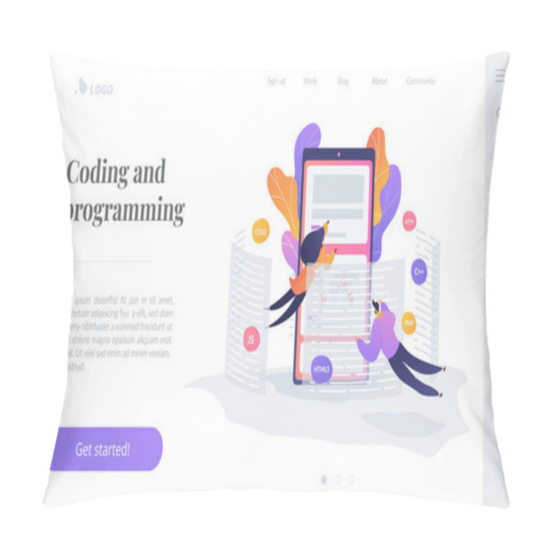 Personality  Front End Development It Landing Page Template. Pillow Covers