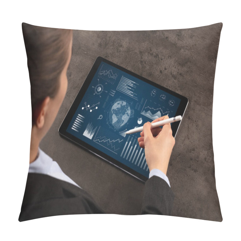 Personality  Business Woman Verifying Reports Pillow Covers