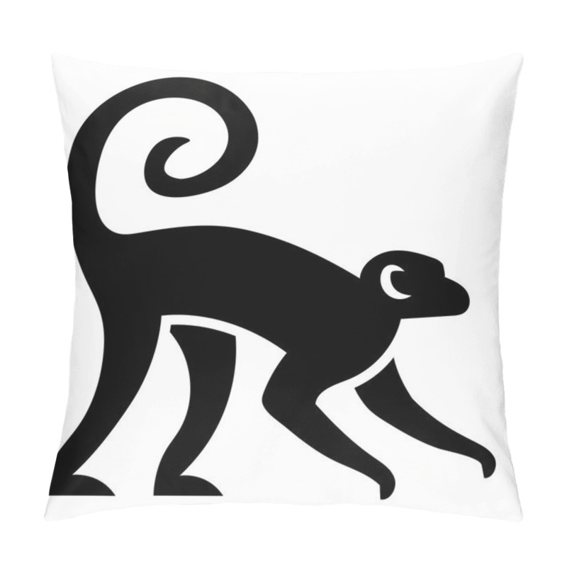 Personality  Stylized Monkey Illustration Isolated On White Background Pillow Covers