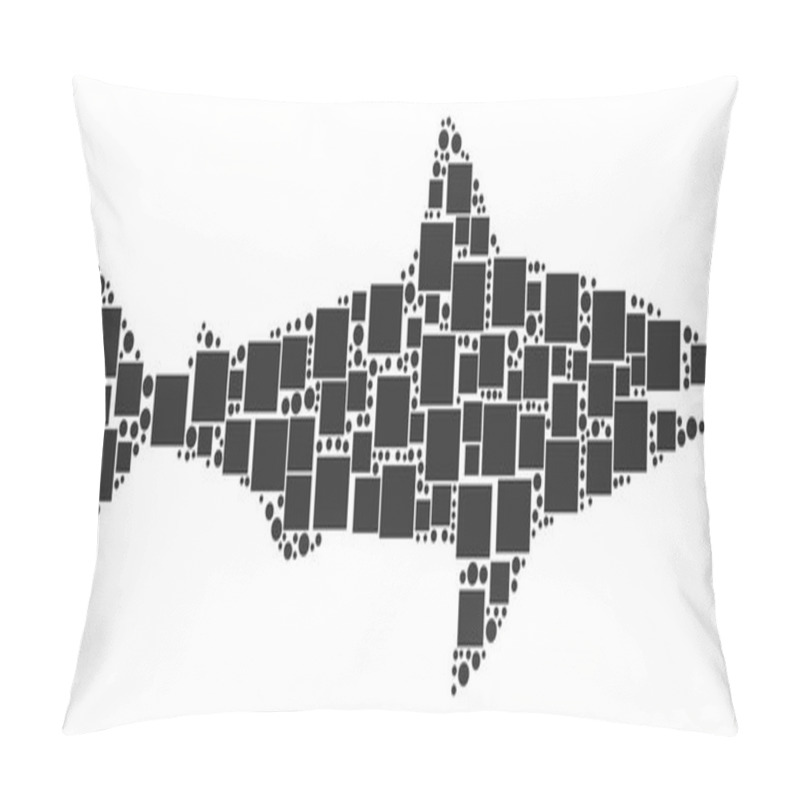 Personality  Shark Collage Of Squares And Circles Pillow Covers