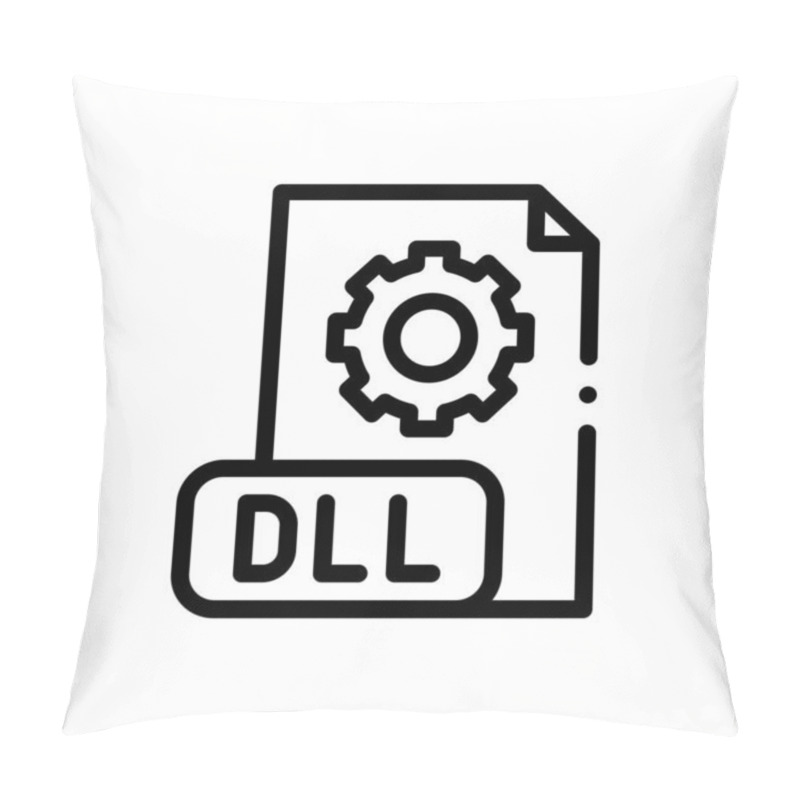 Personality  Dll Icon. Thin Linear Style Design Isolated On White Background Pillow Covers