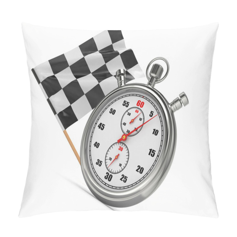 Personality  Stopwatch With Checkered Flag. Start Or Finish. Pillow Covers