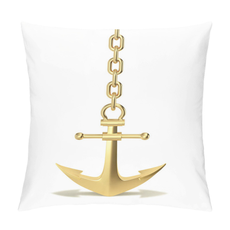 Personality  Golden Anchor With Chain. Shadow In The Form Of Arrows Pillow Covers