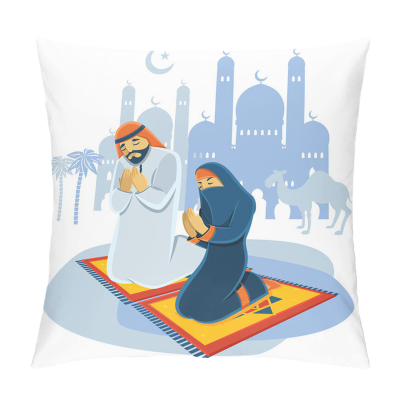 Personality  Praying Muslim Concept Pillow Covers